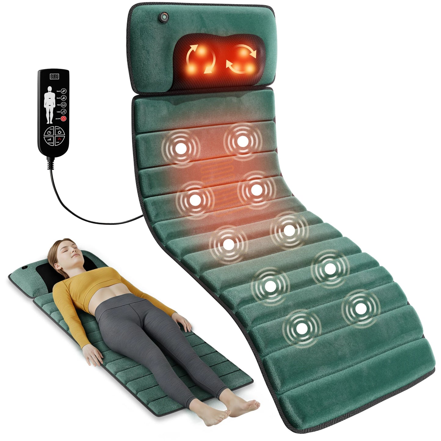 SL-602 Full Body Massage Mat With Heat And Detachable Pad
