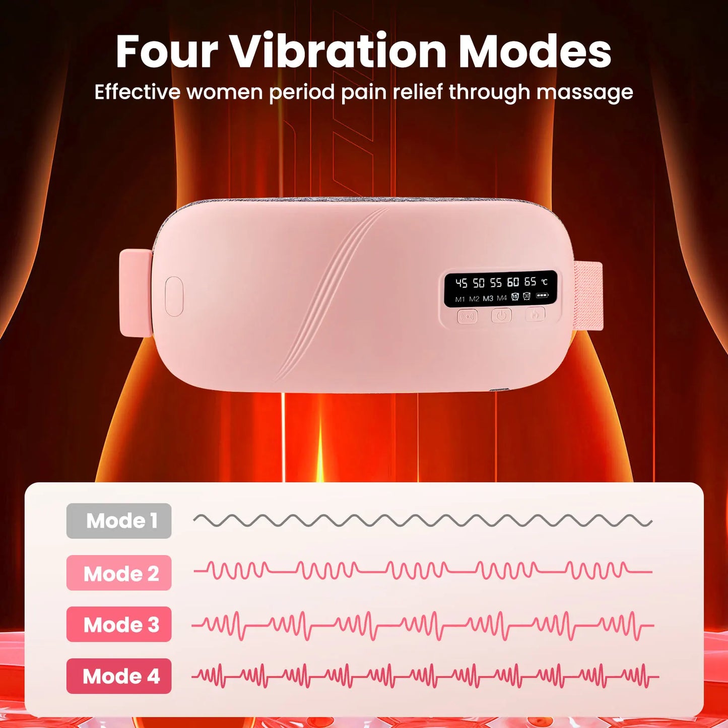 Pastsky Electric Heating Waist Massage Belt For Menstrual Cramp Relief
