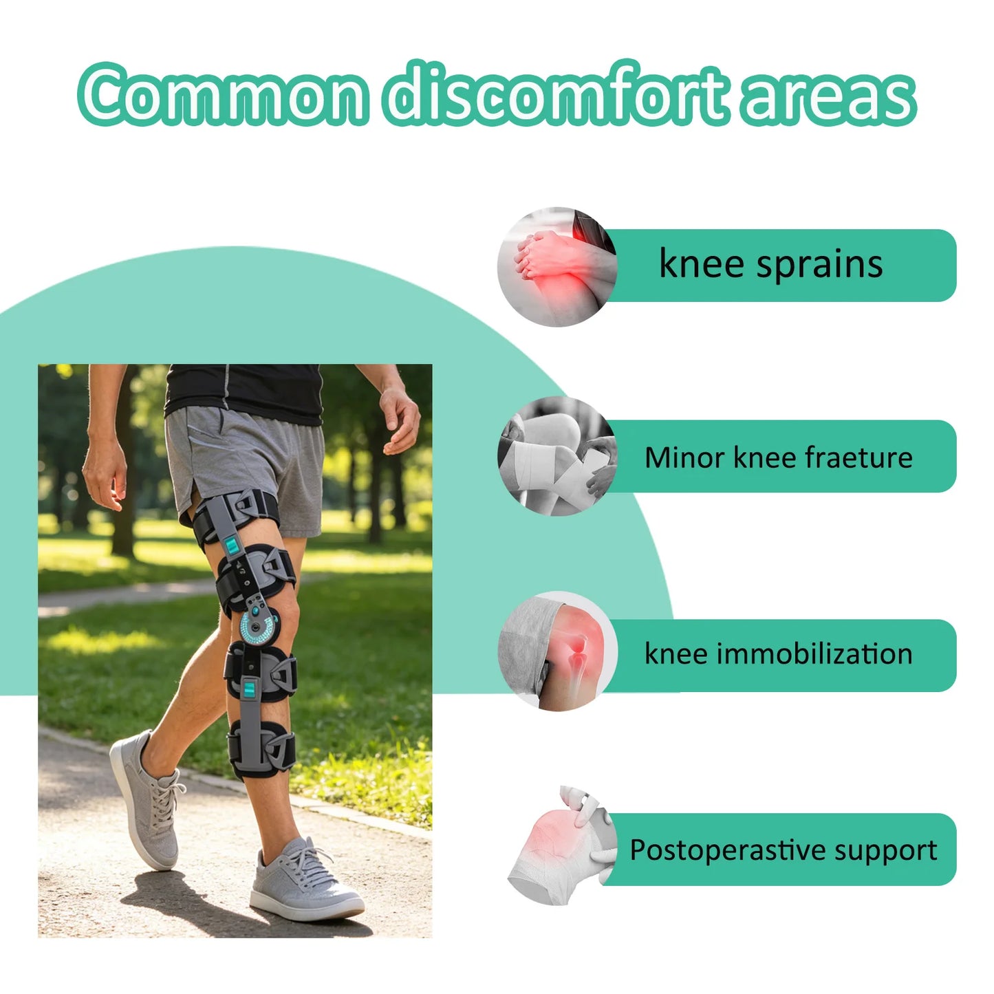 KOMZER Hinged Knee Brace Post Op ACL ROM Recovery Support