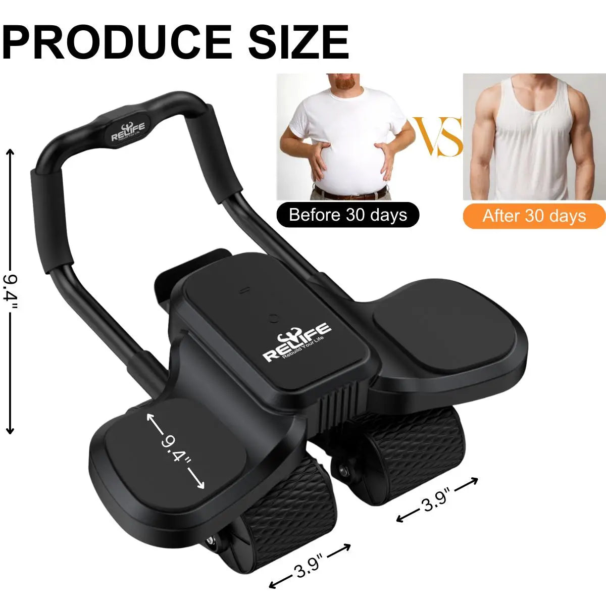 Automatic Rebound Four Wheel Ab Roller With Knee Pad