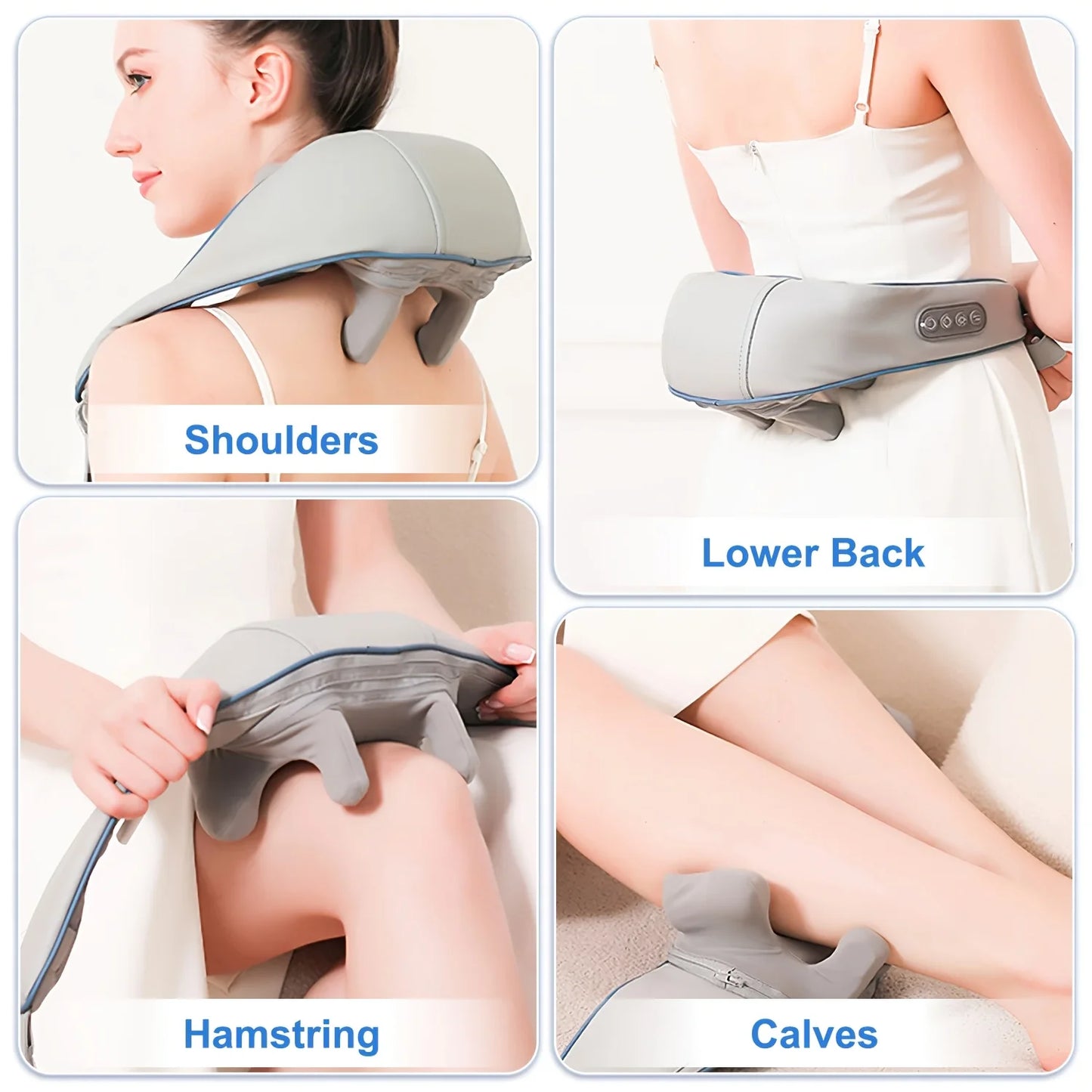 Shiatsu Neck And Shoulder Massager With Heat And Wireless Rechargeable