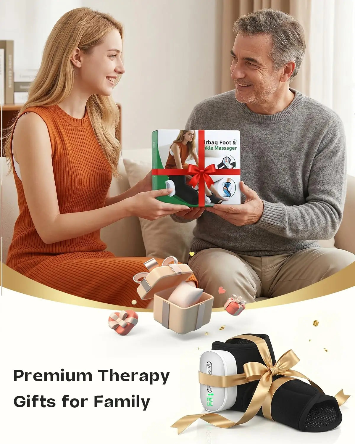 Heated Ankle And Foot Massager With Air Compression Therapy