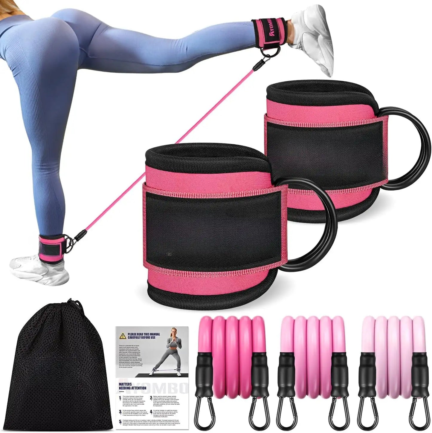 Ankle Resistance Bands Set For Leg Workouts And Home Gym