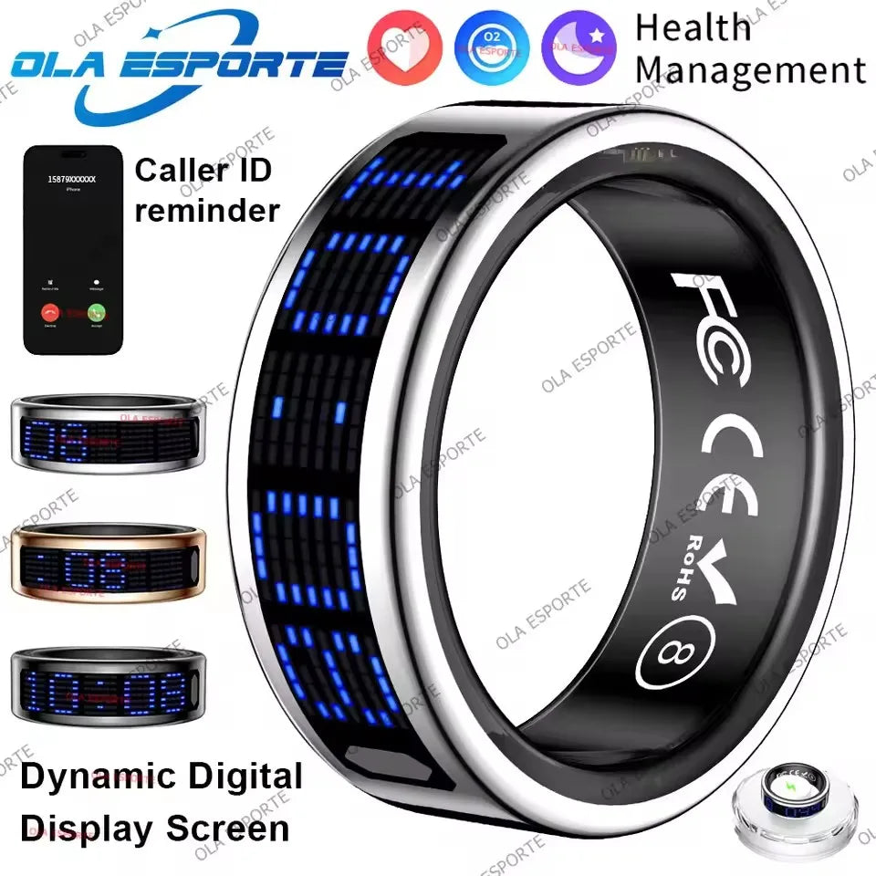 Ola Esporte Smart Ring With LED Display And Health Monitoring