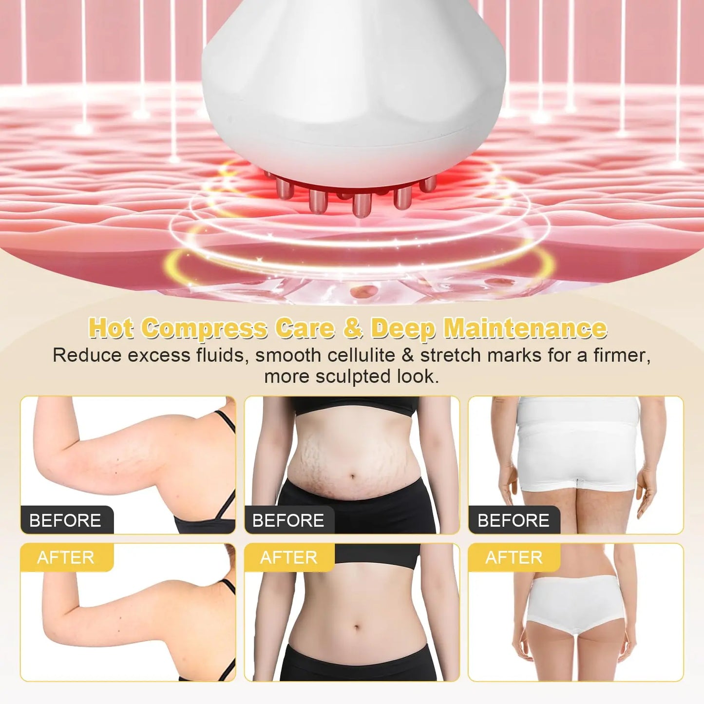Jitesy Cordless Vibration Heating Lymphatic Drainage Massager For Body