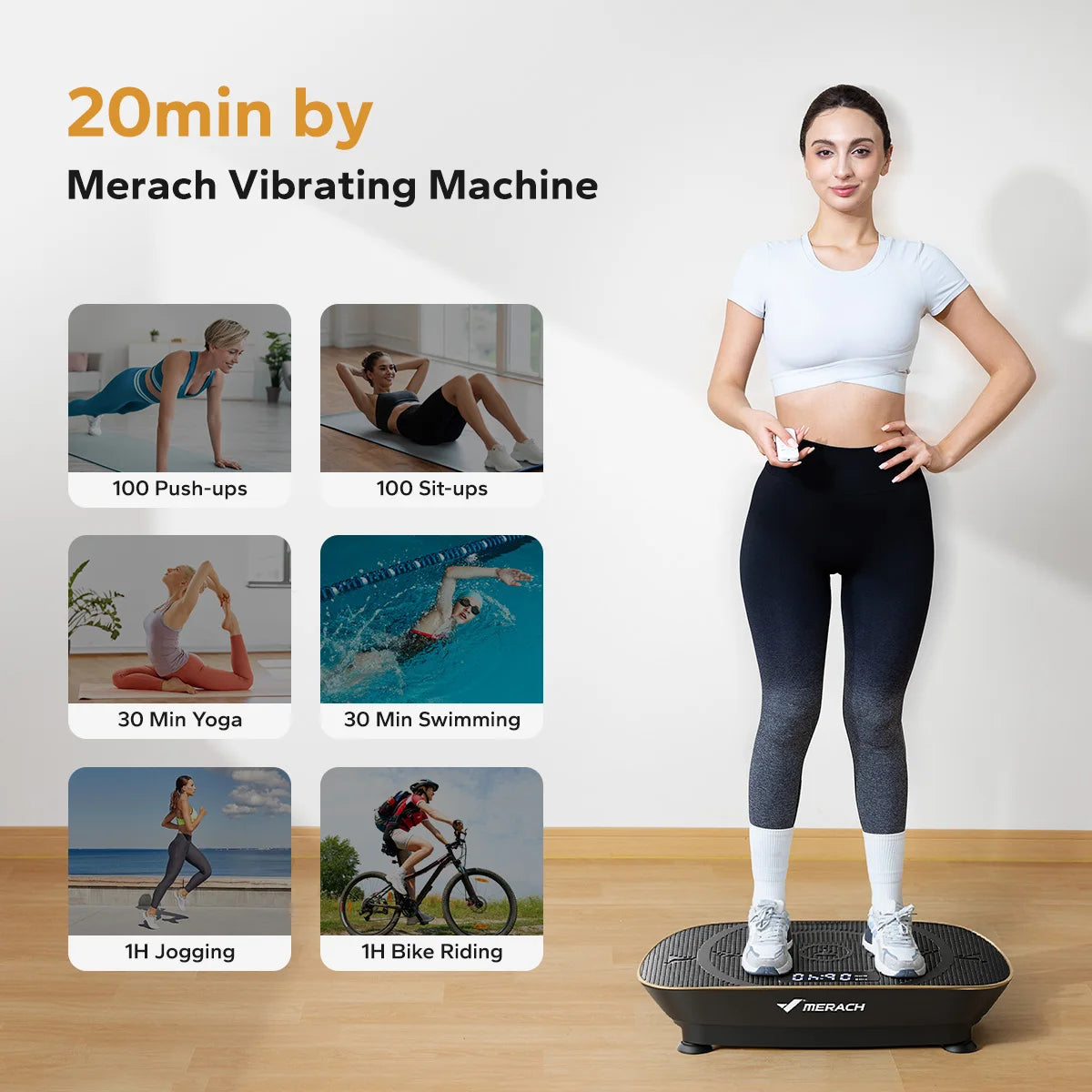 Merach Vibration Plate Exercise Machine For Whole Body Fitness Training