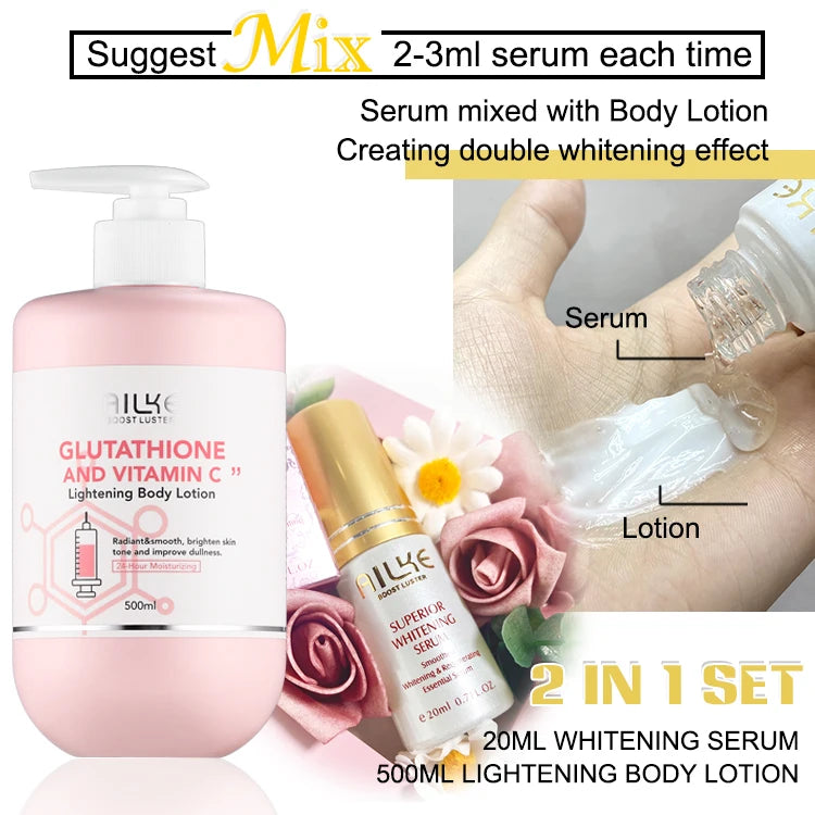 AILKE Glutathione and Vitamin C Brightening Moisturizing Skincare Set