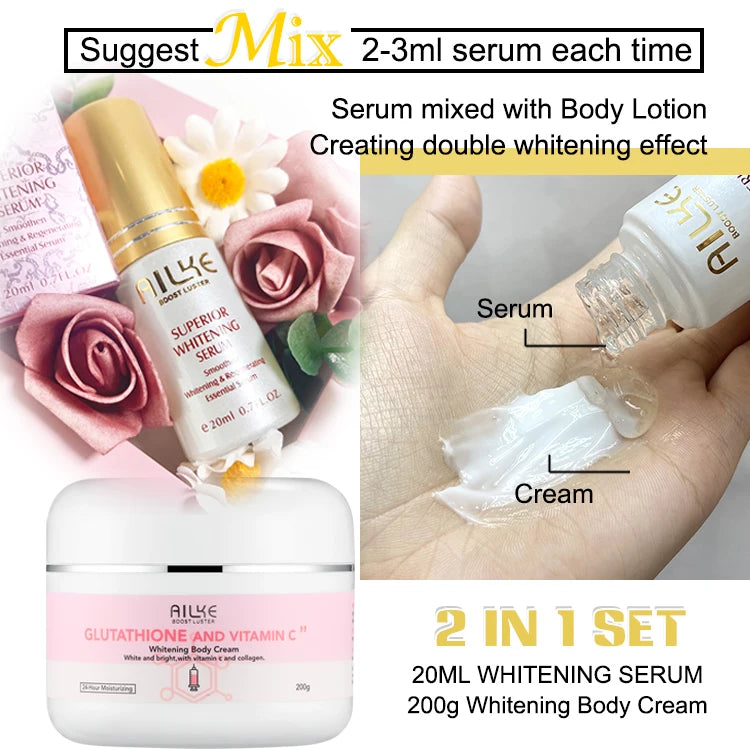 AILKE Glutathione and Vitamin C Brightening Moisturizing Skincare Set