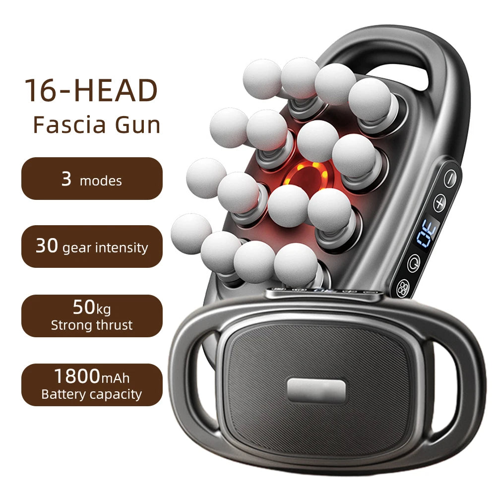 Foreverlily 16-Head Fascia Gun High-Frequency Vibration Massage