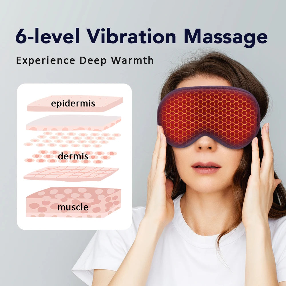 Hailicare Heated Steam Eye Mask 3D Massage For Sleep Relief
