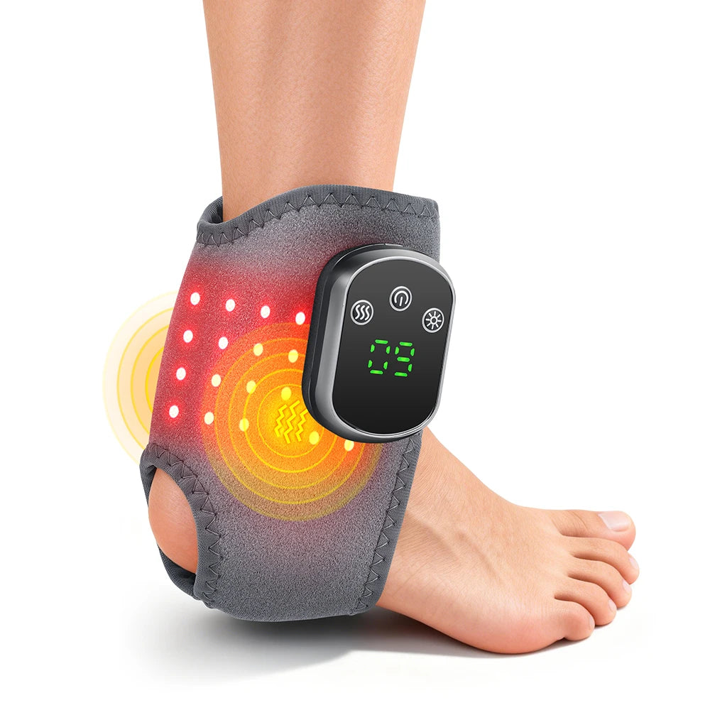 Hailicare Cordless Heated Ankle Massager With Red Light And Vibration