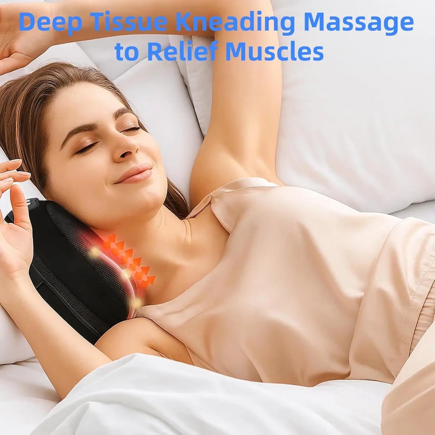 LEERCON Shiatsu 3D Kneading Back Massager With Heat Cordless