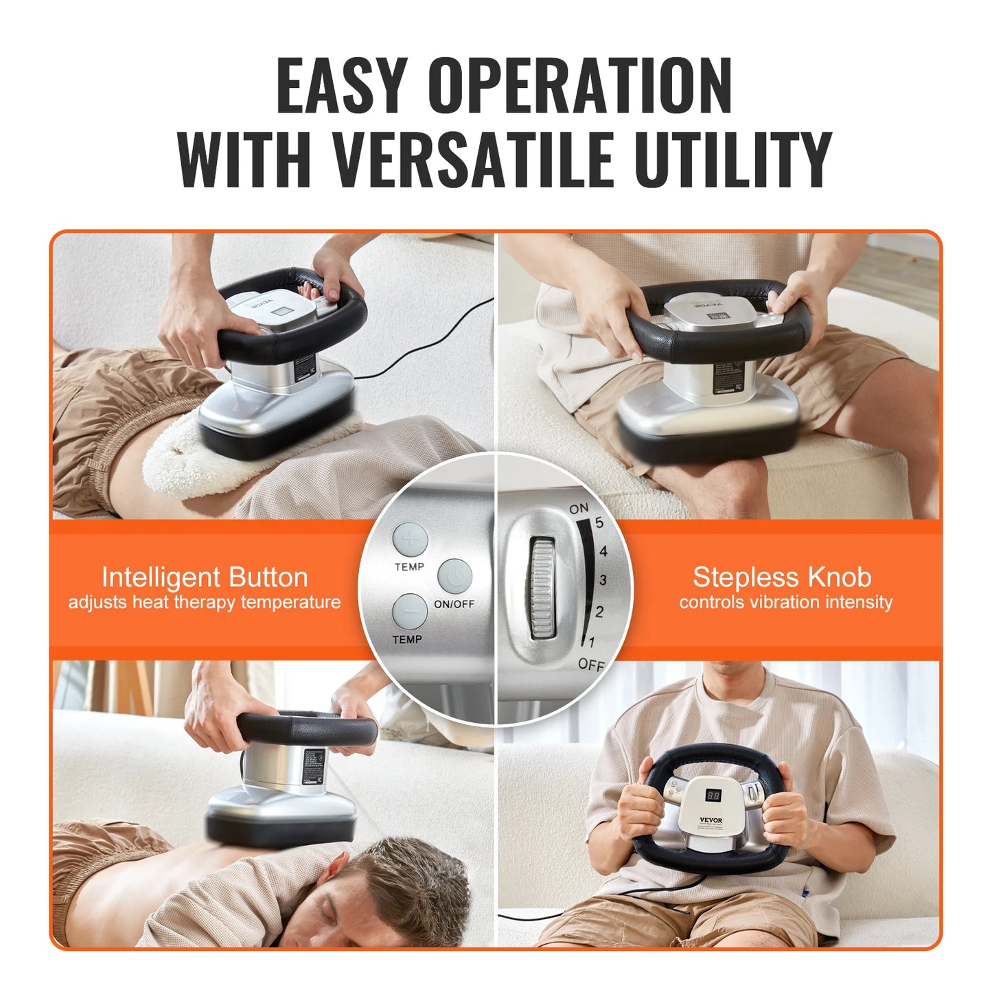 SucceBuy Variable Speed Heated Handheld Electric Body Massager