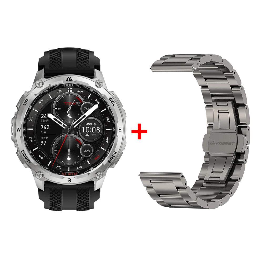 KOSPET Tank T4 Smartwatch GPS Offline Maps Heart Rate Monitoring
