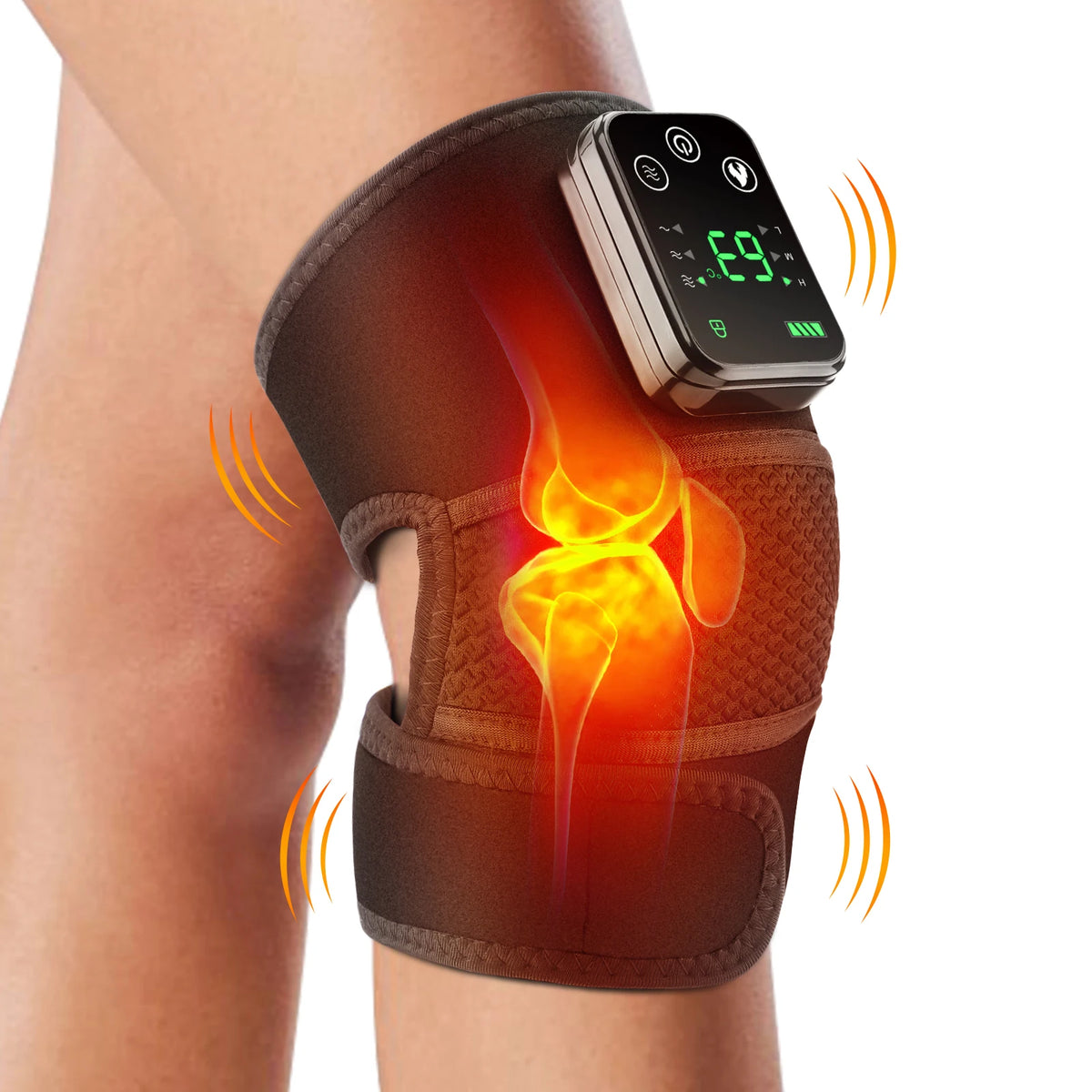 Hailicare Cordless Heated Knee Massager With Heat And Vibration