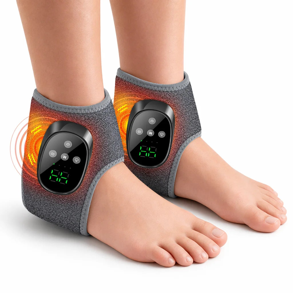Hailicare Cordless Heated Electric Ankle Foot Massager With Vibrating Wrap