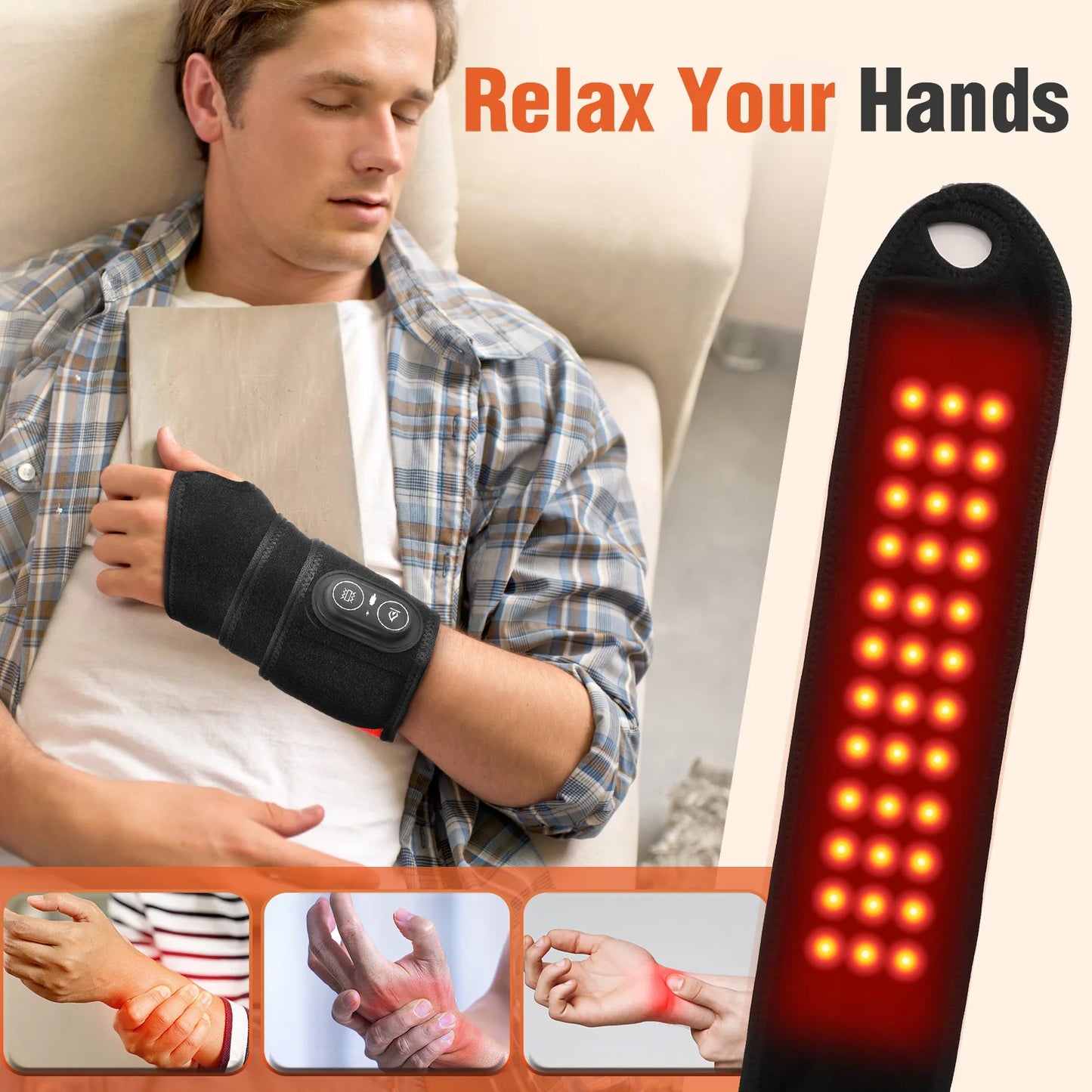 Hailicare Cordless LED Red Light Vibration Heating Wrap
