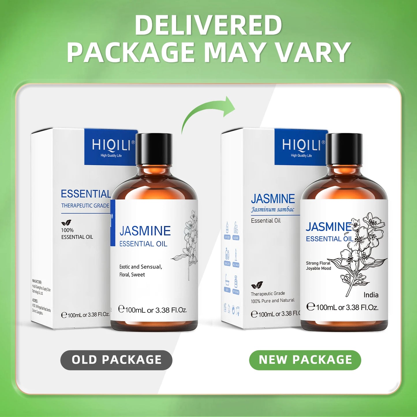 HIQILI Jasmine Ylang Ylang Orange Essential Oils 100 Percent Pure