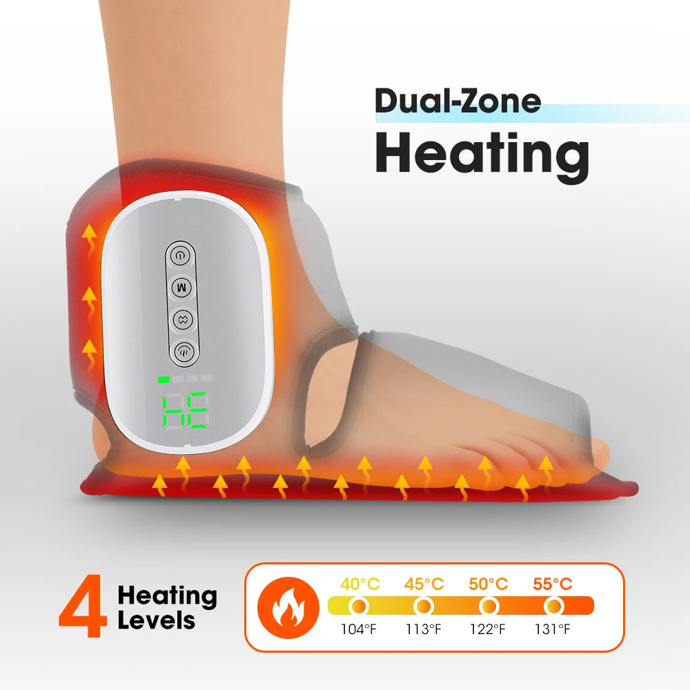 Hailicare Dual Airbag Heated Foot Ankle Massager For Comfort