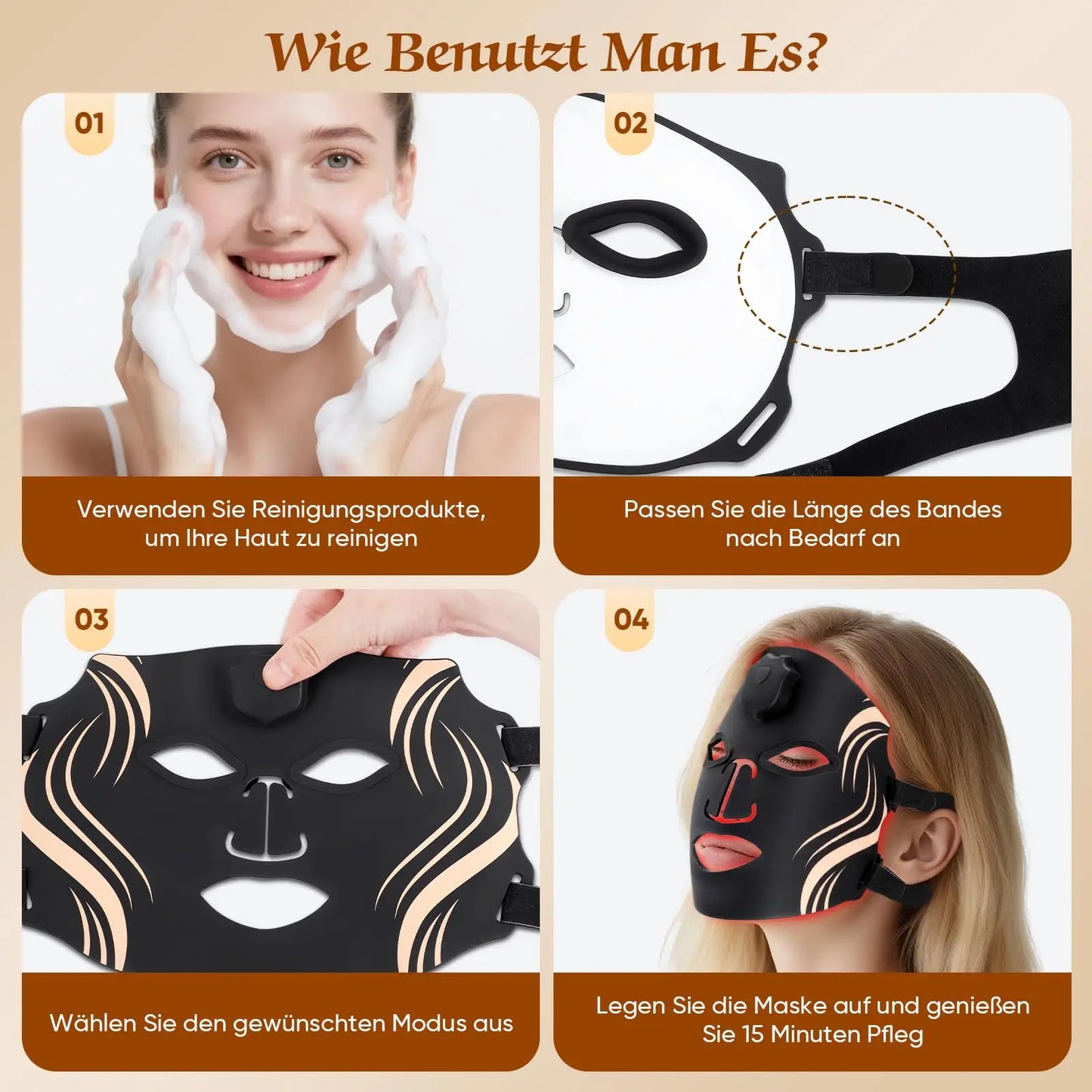 UBilli Silicone Led Face Mask For Anti Aging And Acne