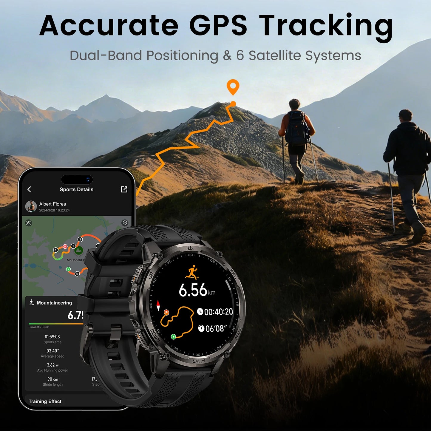 KOSPET Tank T4C Smartwatch Dual Band GPS Waterproof