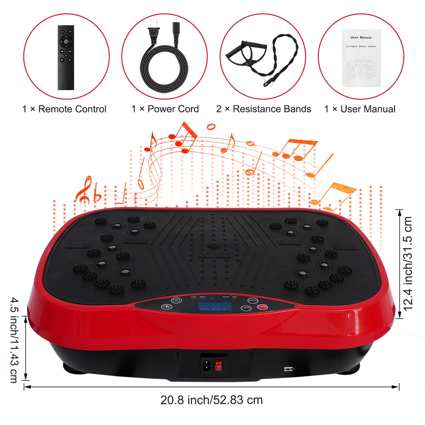 Portable Full Body Vibration Exercise Plate With Remote Control