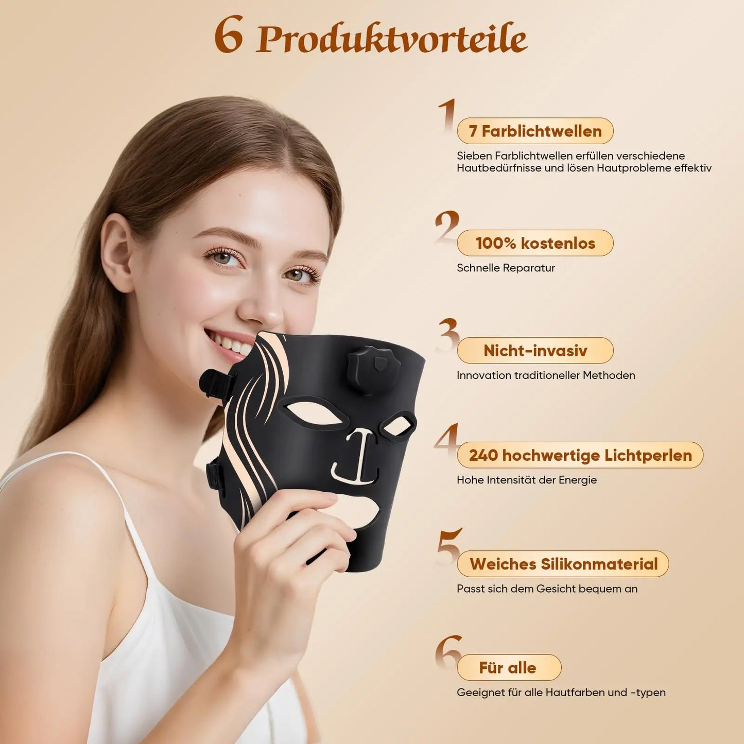 UBilli Silicone Led Face Mask For Anti Aging And Acne
