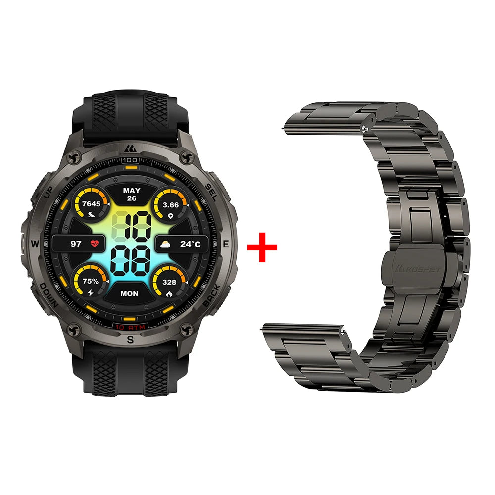 KOSPET Tank T4 Smartwatch GPS Offline Maps Heart Rate Monitoring