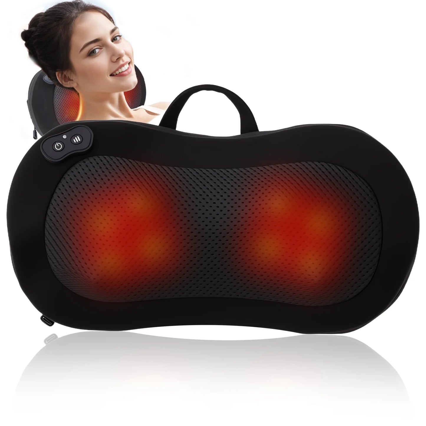 LEERCON Shiatsu 3D Kneading Back Massager With Heat Cordless