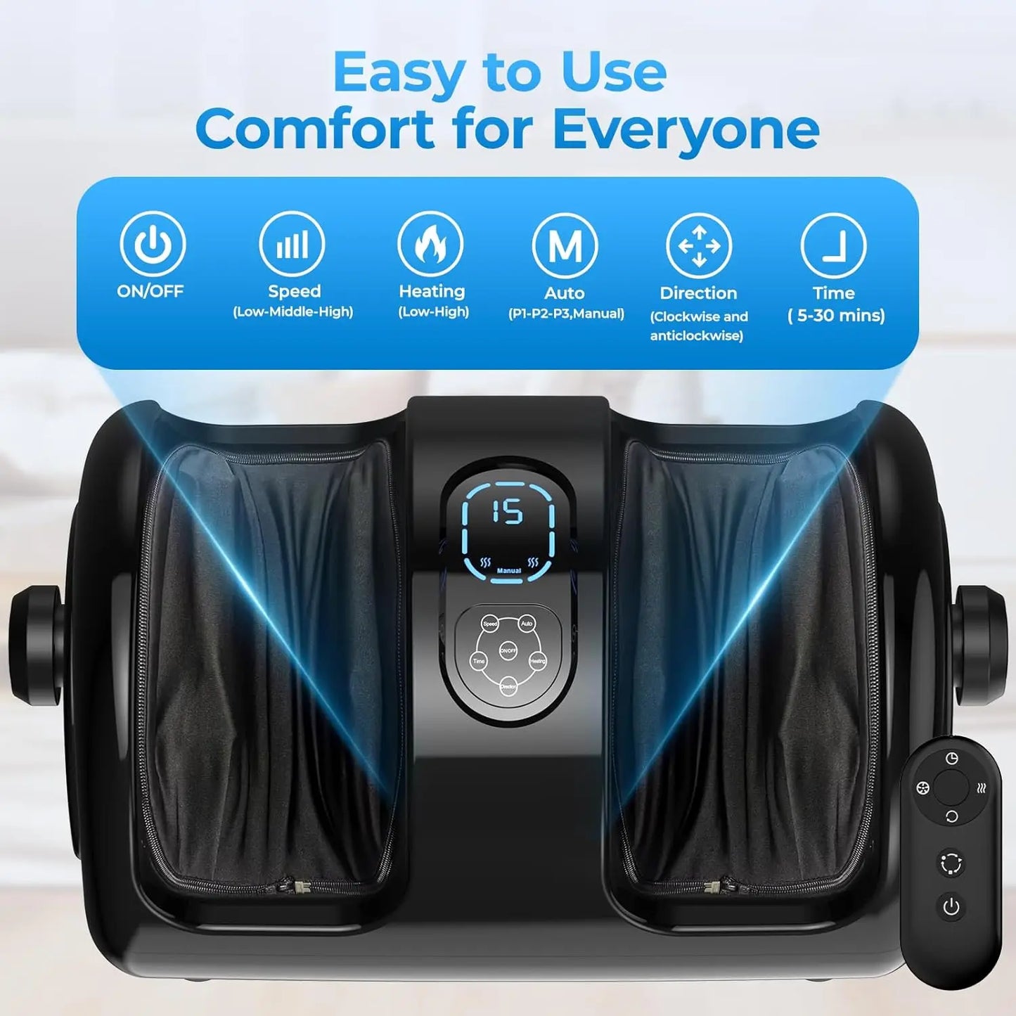 Heated Shiatsu Foot And Calf Massager With Vibration