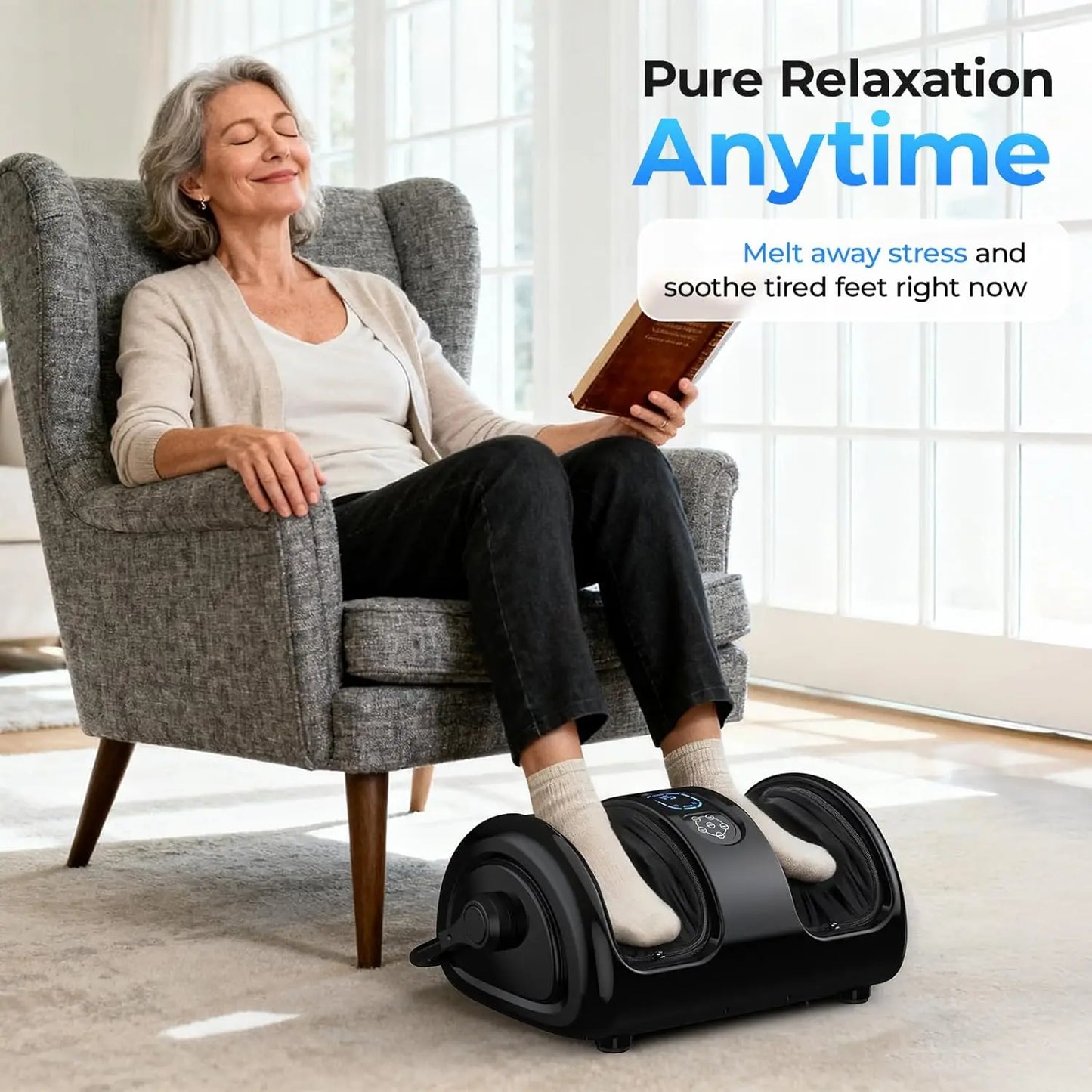 Heated Shiatsu Foot And Calf Massager With Vibration