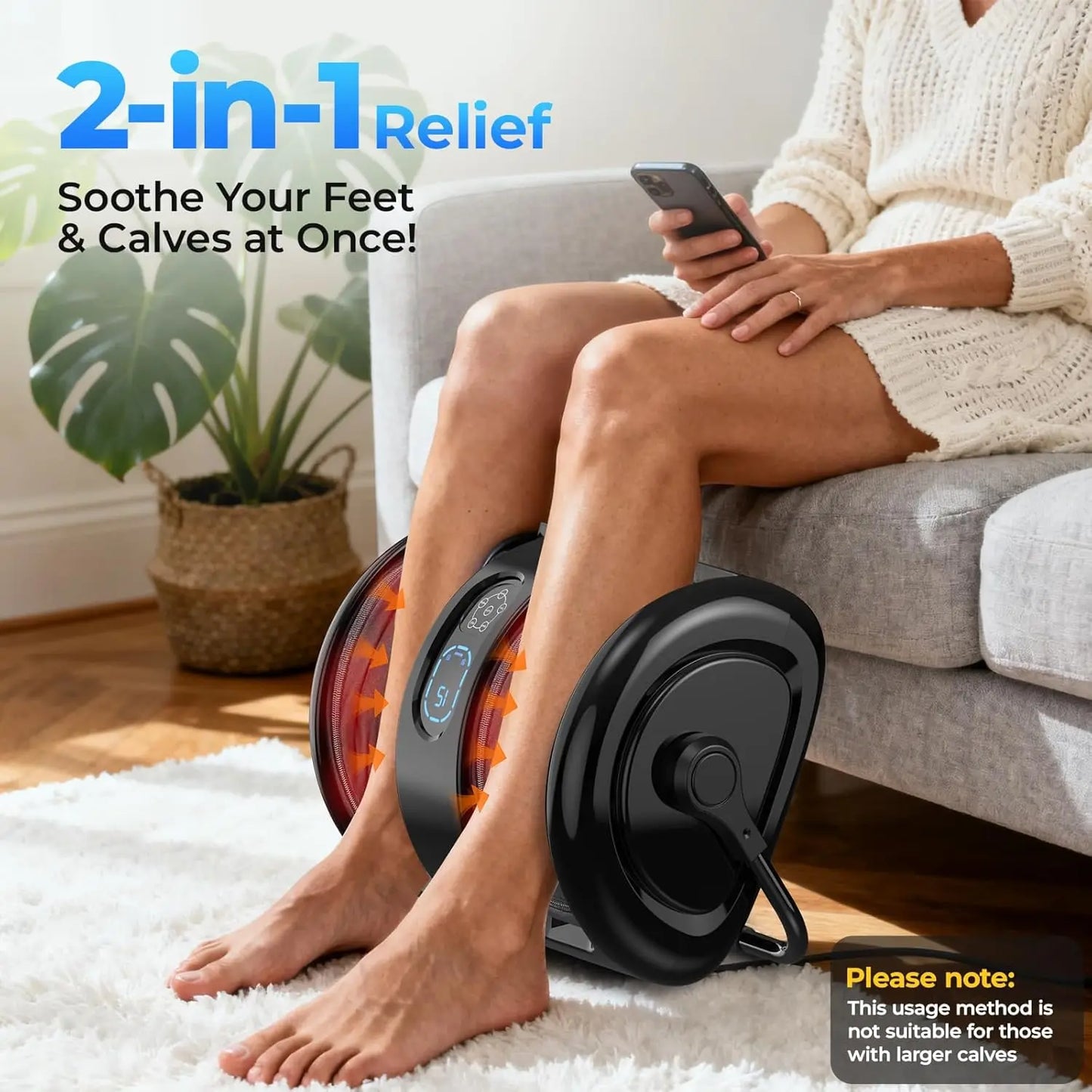 Heated Shiatsu Foot And Calf Massager With Vibration