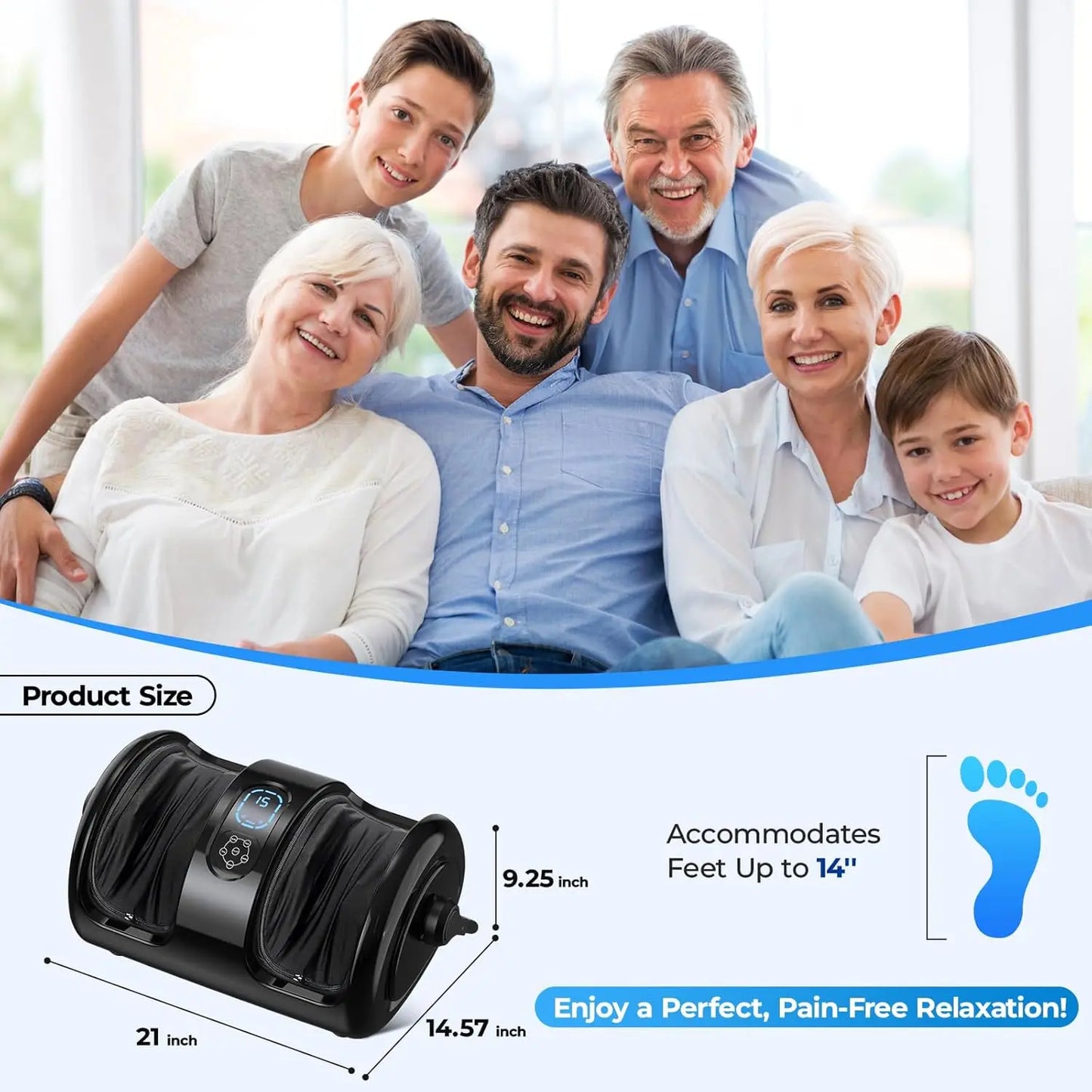 Heated Shiatsu Foot And Calf Massager With Vibration