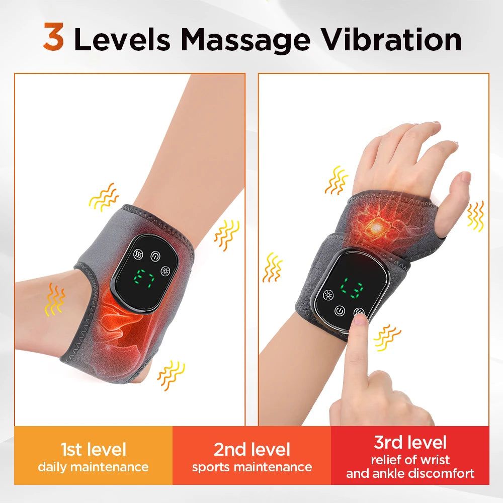 Hailicare Rechargeable Electric Heating Ankle Brace Vibration Massager
