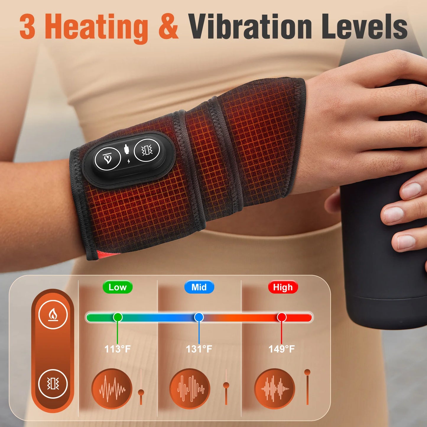Hailicare Cordless LED Red Light Vibration Heating Wrap