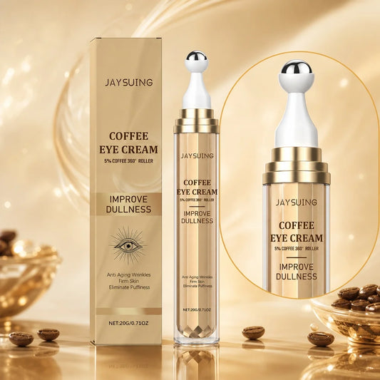 Jaysuing Coffee Eye Cream Roller For Dark Circles And Puffiness