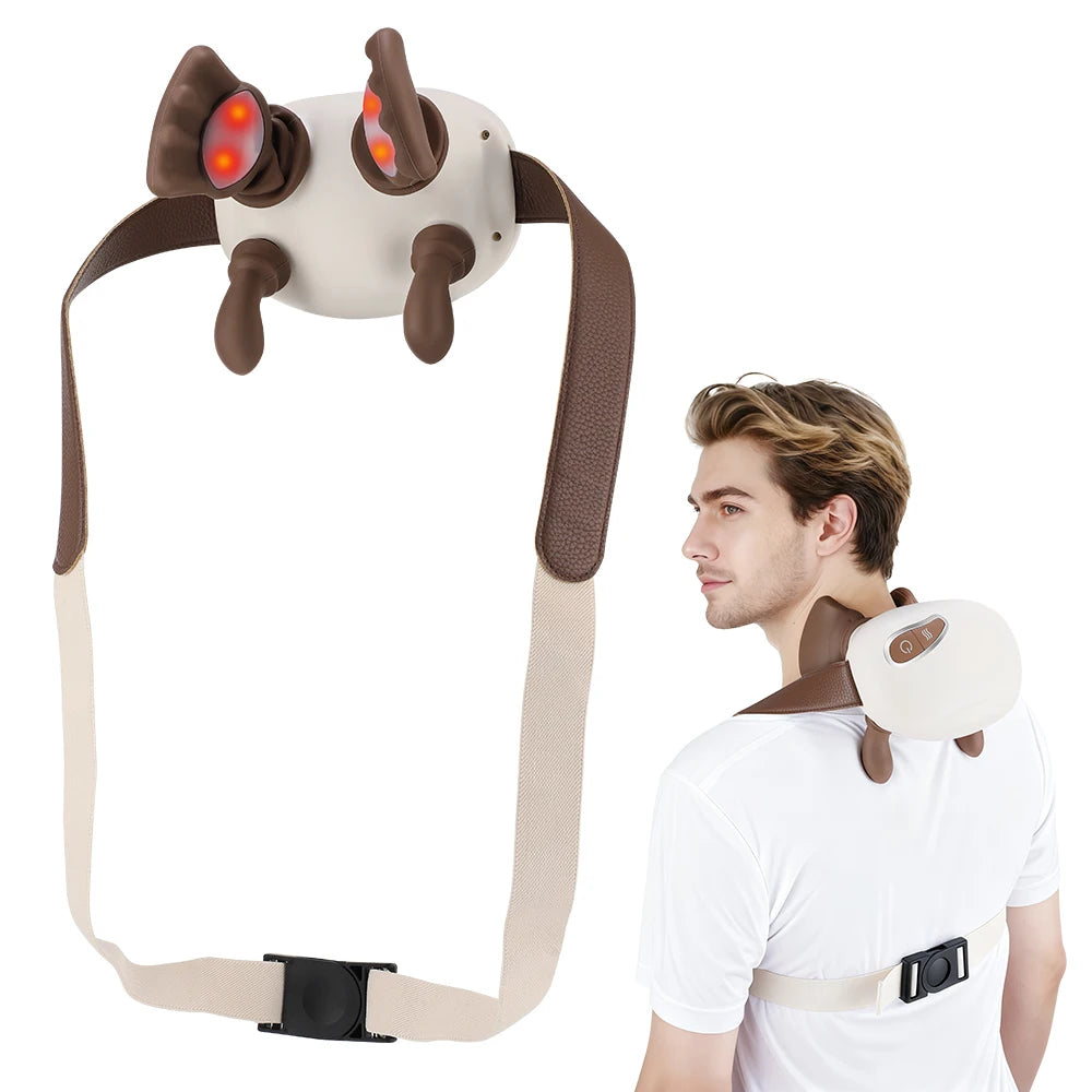 PASTSKY Electric Neck Massager Shiatsu Shoulder With Three Level Adjustment