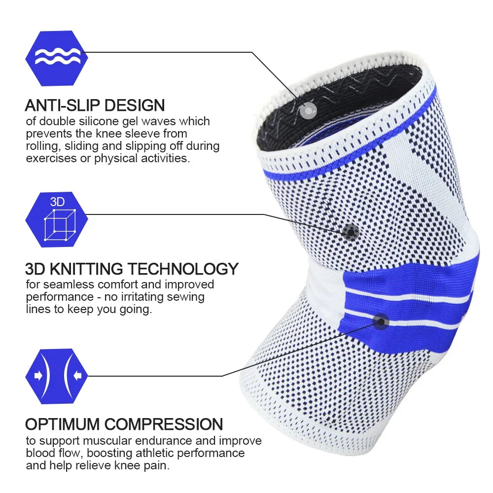 Breathable Knit Knee Compression Sleeve for Running and Joint Support