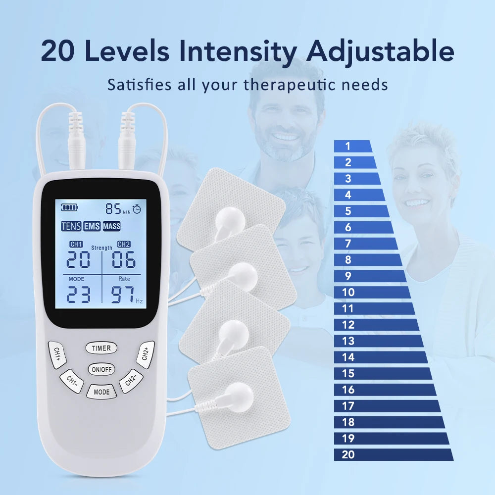 Rechargeable EMS TENS Muscle Stimulator Device With Digital Display
