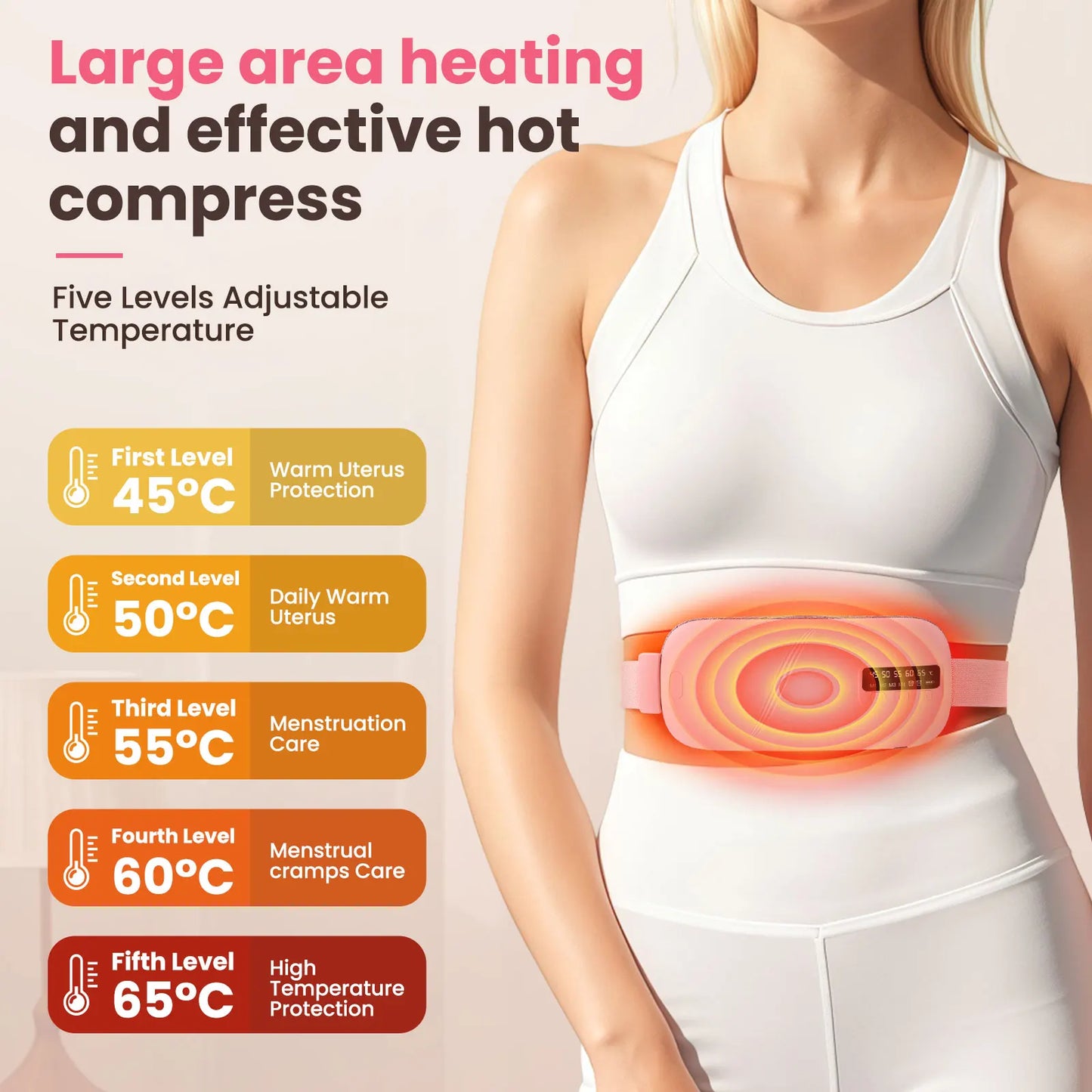 Pastsky Electric Heating Waist Massage Belt For Menstrual Cramp Relief
