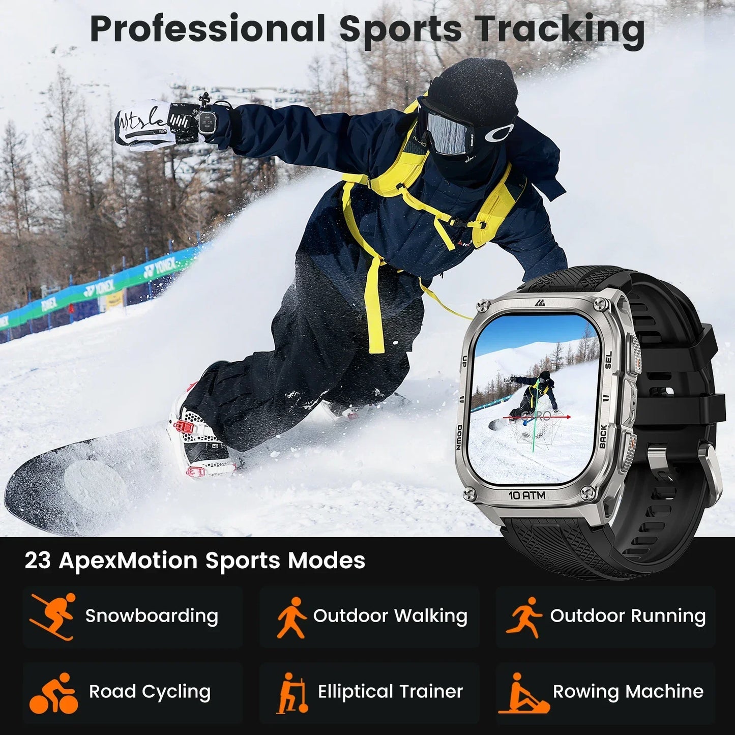 KOSPET Tank M4 Smart Watch GPS 10ATM Waterproof Health Monitor