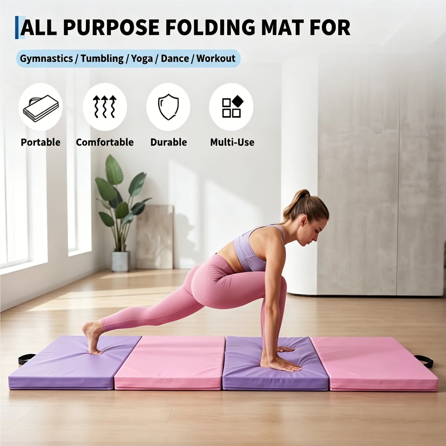 HiMISS Folding Gymnastics Mat For Home Exercise And Training
