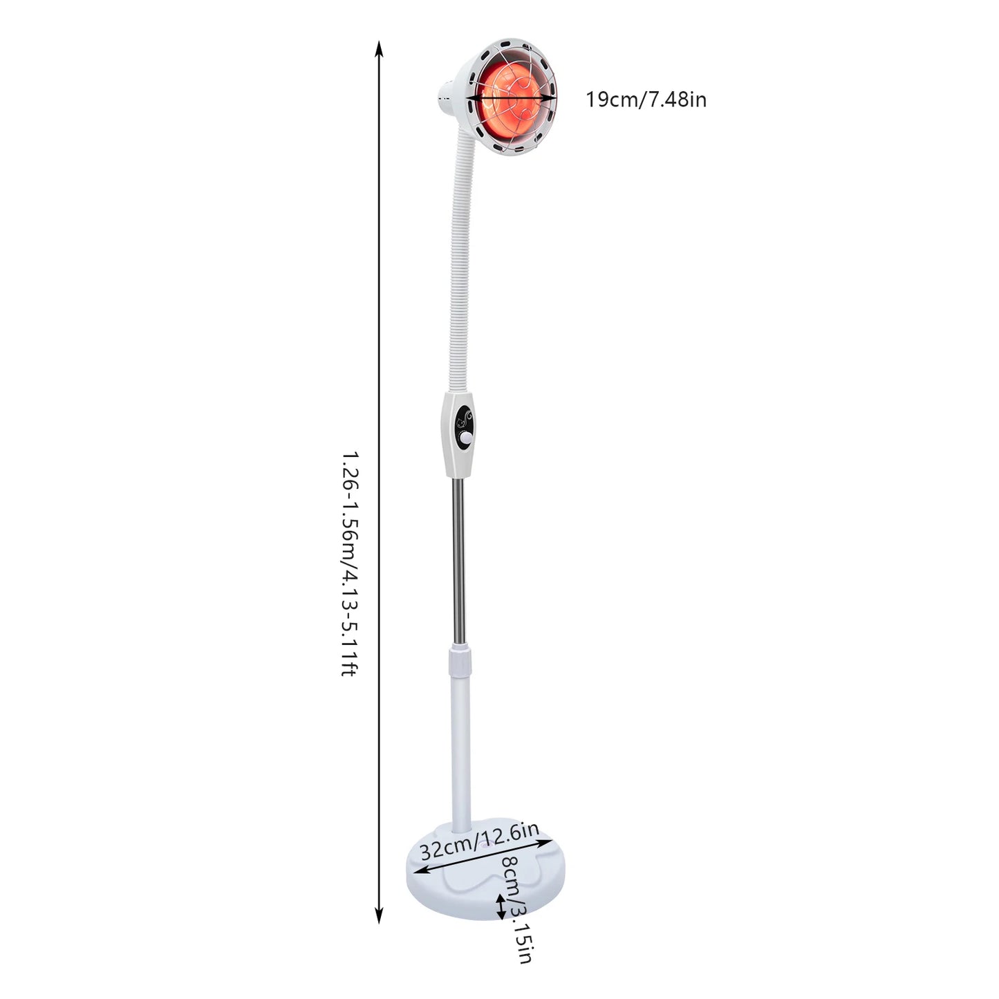 275W Adjustable Infrared Heat Lamp With Temperature Control
