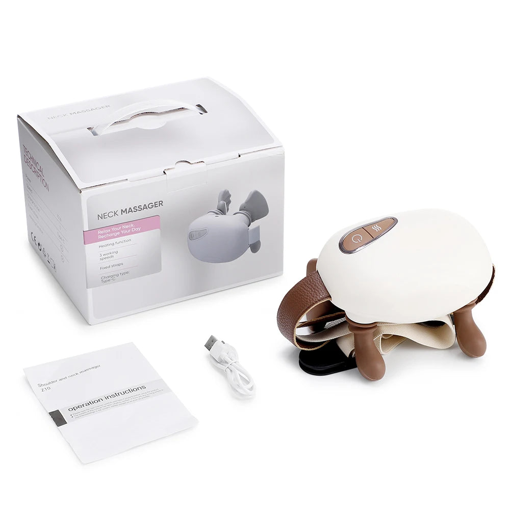 PASTSKY Electric Neck Massager Shiatsu Shoulder With Three Level Adjustment