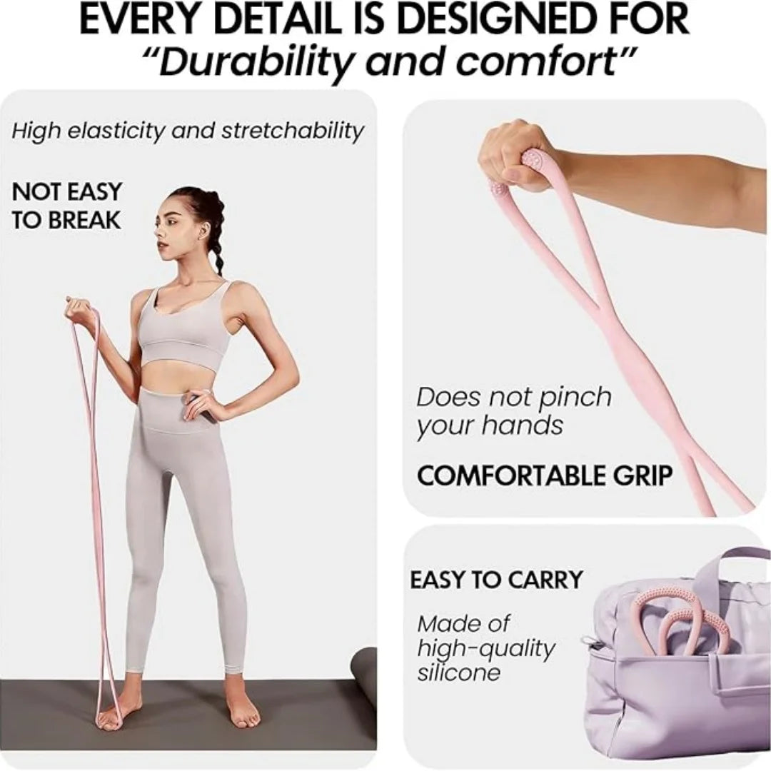 Resistance Bands With Handles Figure 8 Elastic Fitness Band For Home Workout