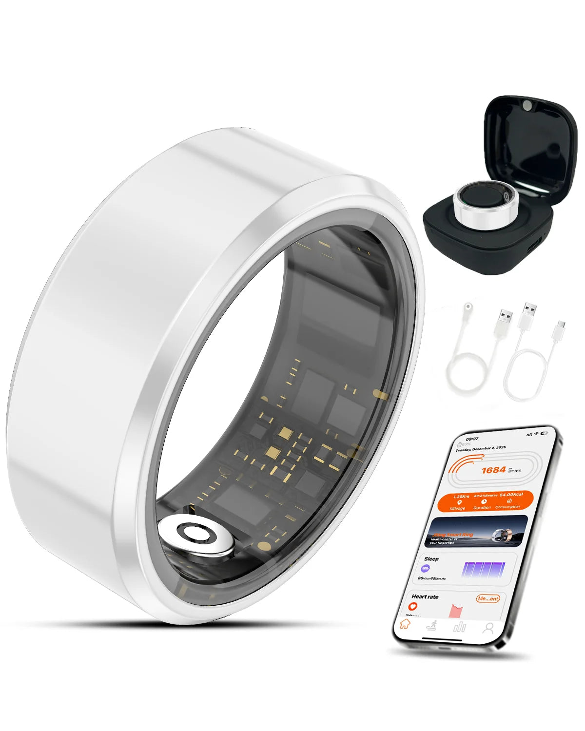 Casatelier Smart Ring Fitness Tracker Heart Rate And Sleep Monitor