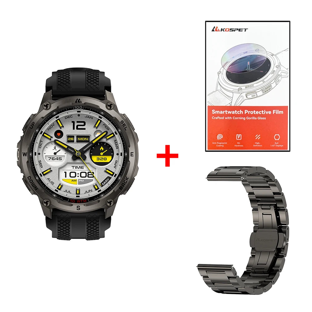 KOSPET Tank T4 Smartwatch GPS Offline Maps Heart Rate Monitoring