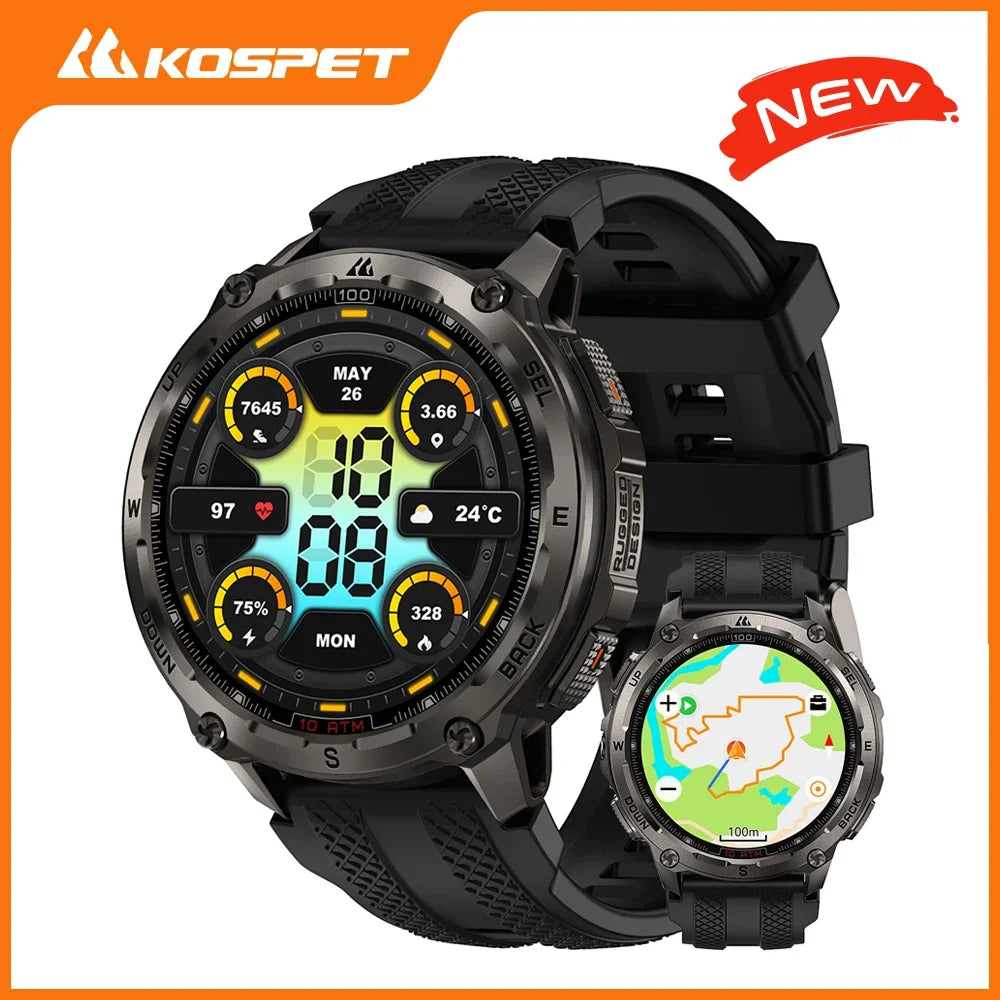 KOSPET Tank T4 Smartwatch GPS Offline Maps Heart Rate Monitoring