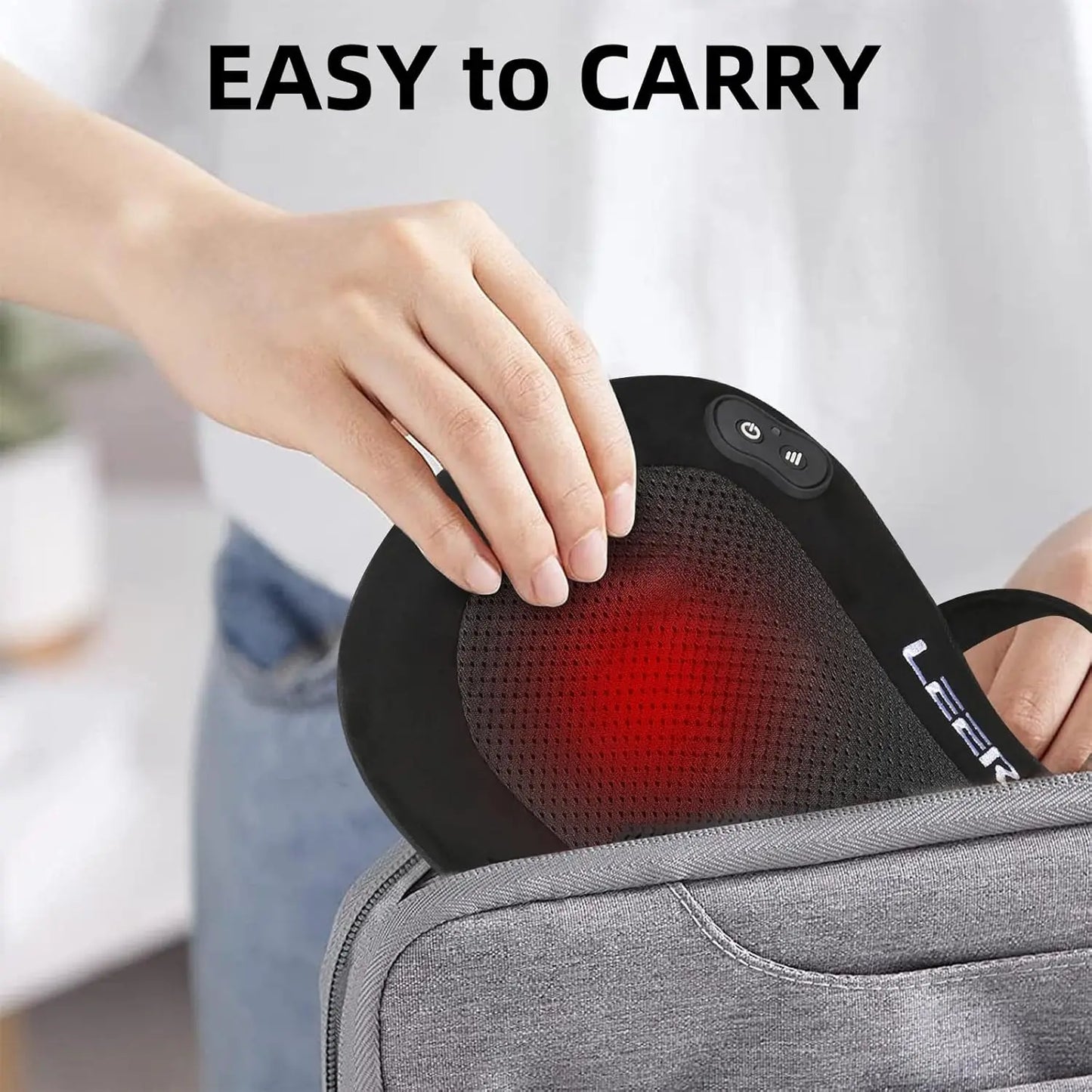 LEERCON Shiatsu 3D Kneading Back Massager With Heat Cordless