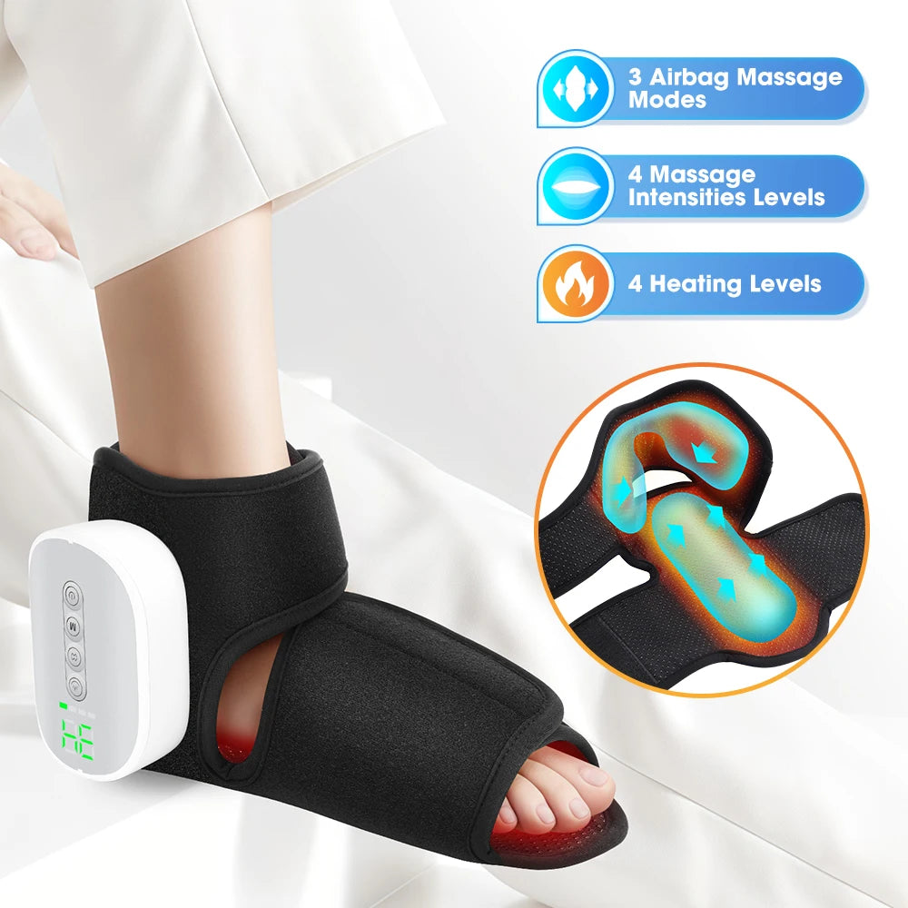 Hailicare Dual Airbag Heated Foot Ankle Massager For Comfort